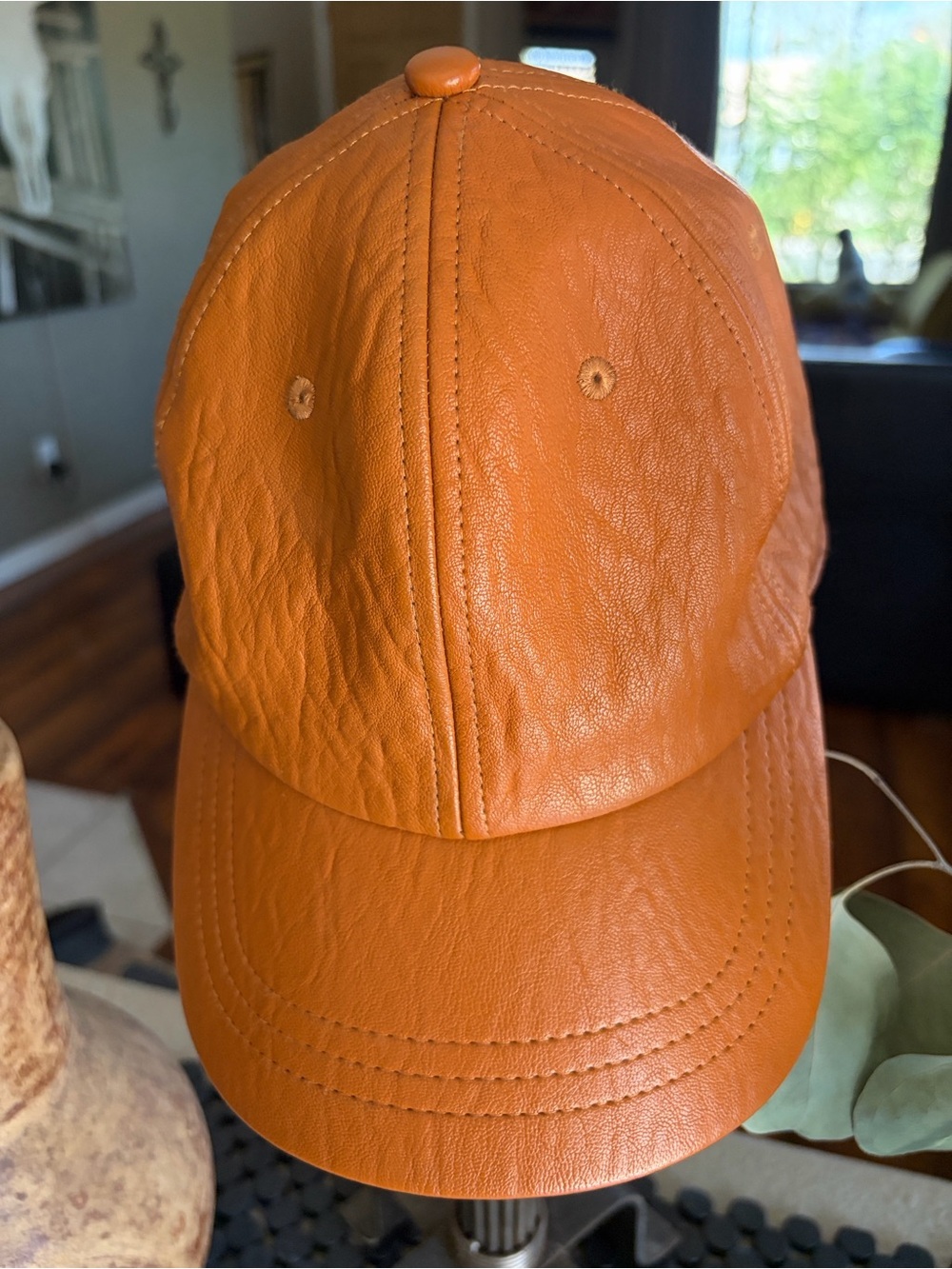 a new day Faux Leather Baseball Cap - Cognac